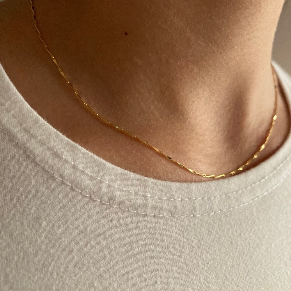 Sterling silver gold fishbone chain